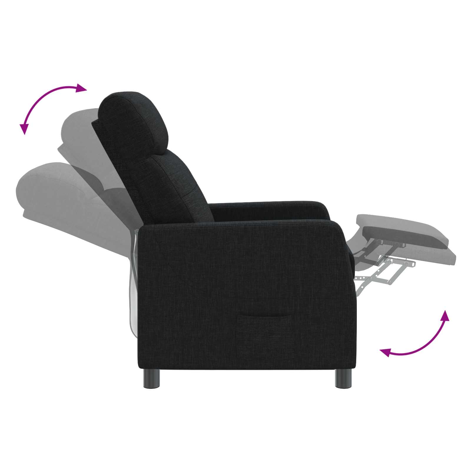 vidaXL Relaxfauteuil Zwart Stof