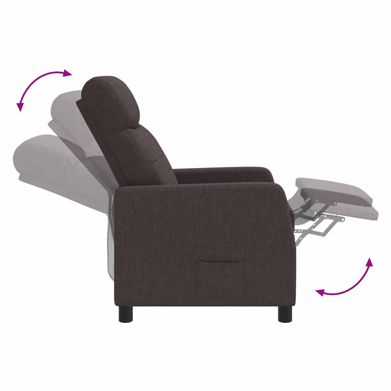 vidaXL Relaxfauteuil Donkerbruin Stof