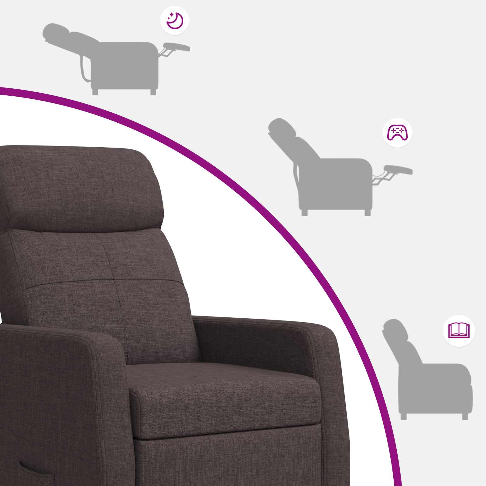 vidaXL Relaxfauteuil Donkerbruin Stof