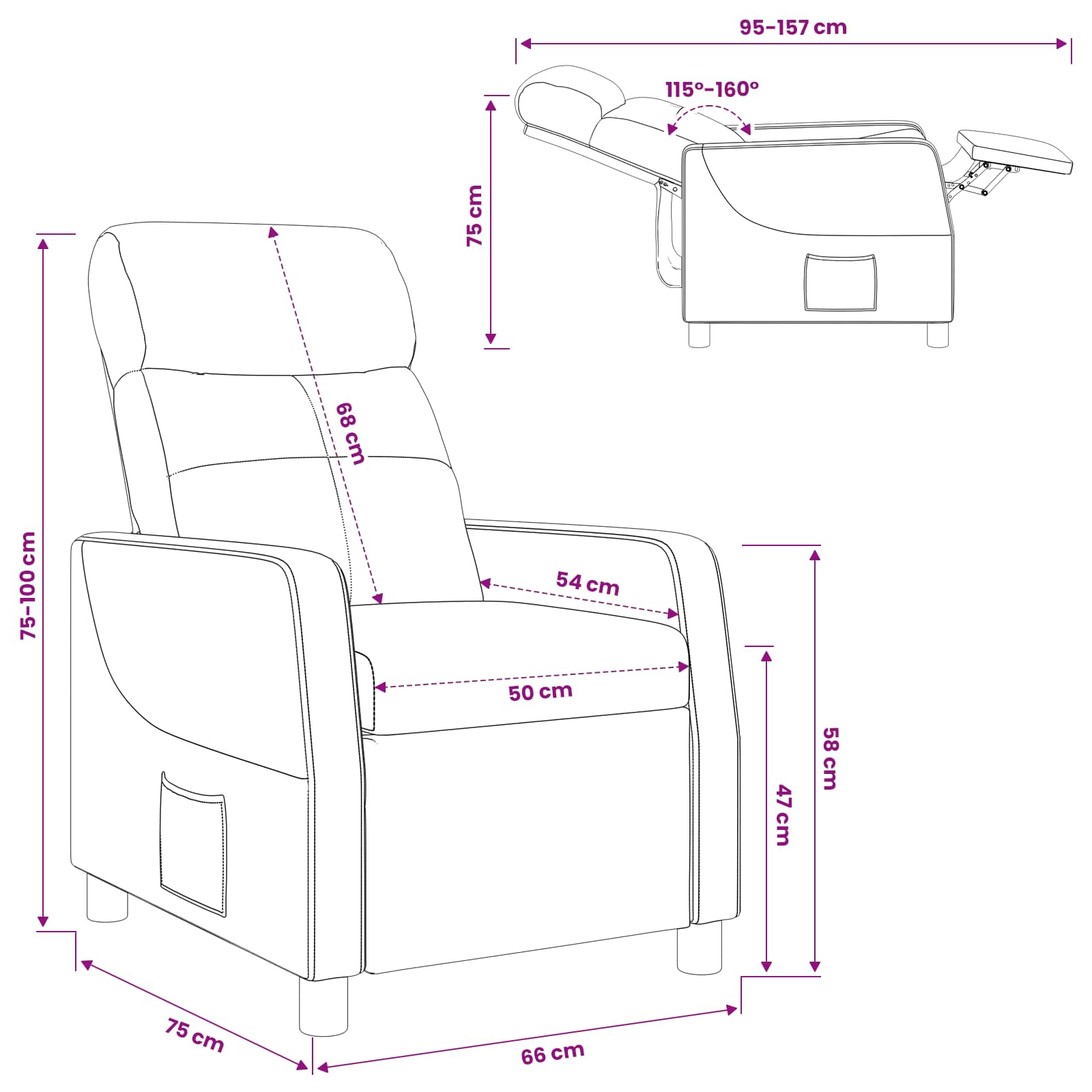 vidaXL Relaxfauteuil Donkerbruin Stof