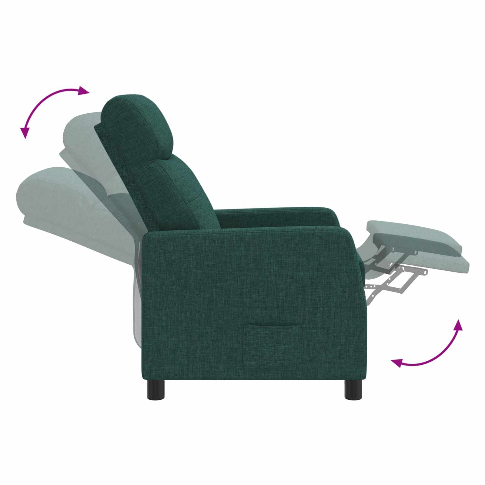 vidaXL Relaxfauteuil Donkergroen Stof