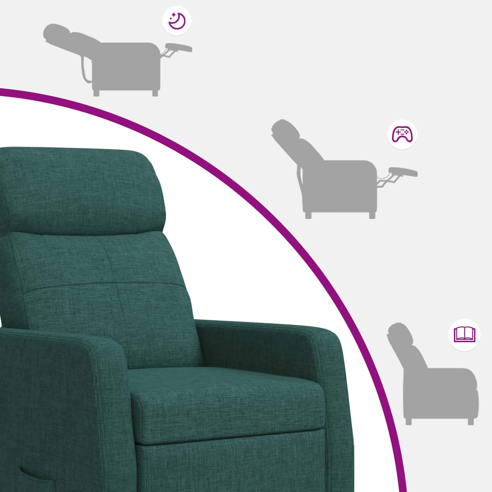 vidaXL Relaxfauteuil Donkergroen Stof