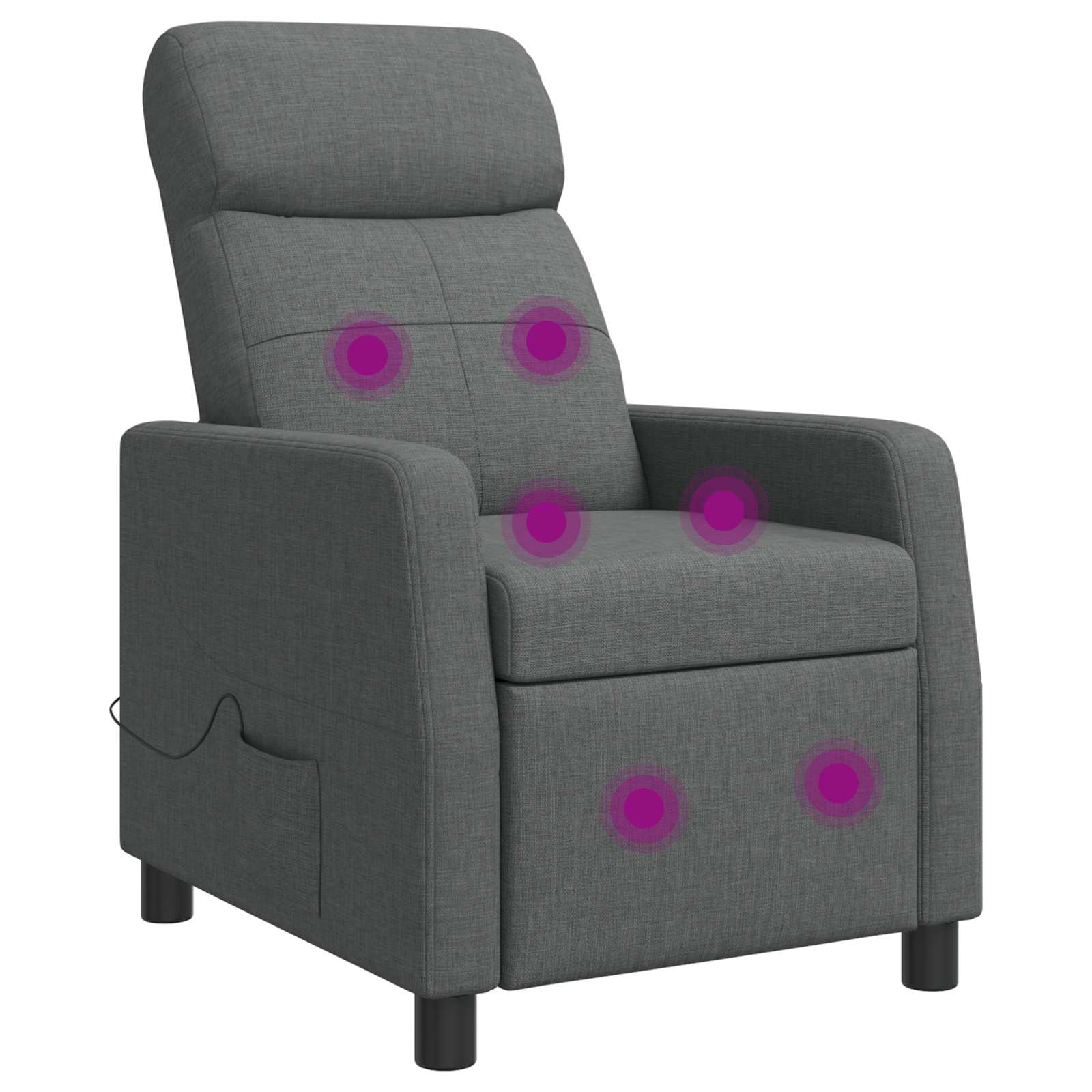 vidaXL Masirni ležalnik Temno siva Blago