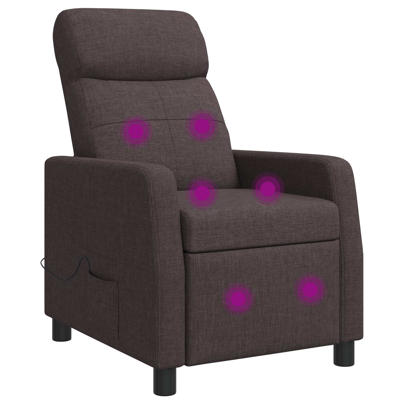 vidaXL Massage Recliner Donkerbruin Stof