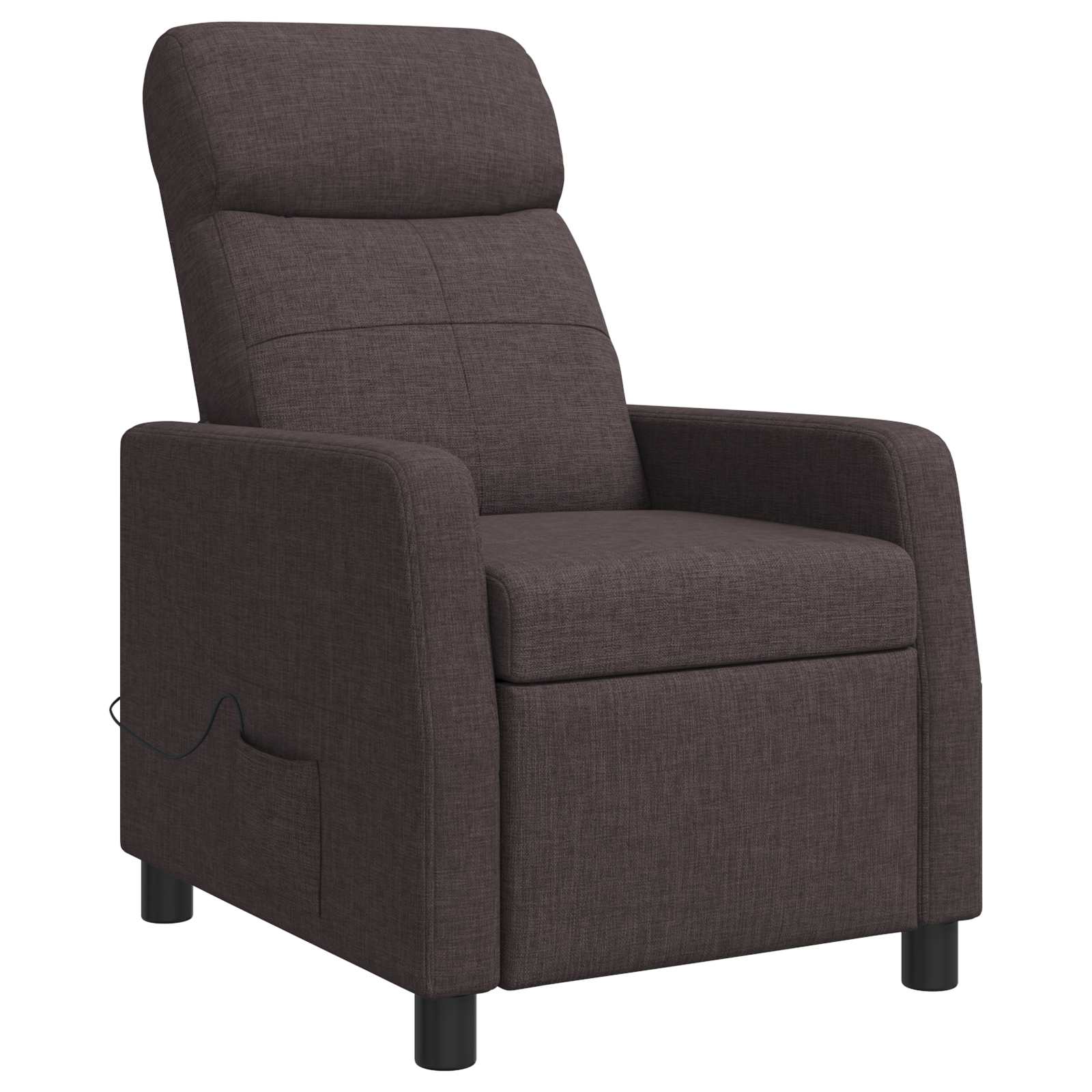 vidaXL Massage Recliner Donkerbruin Stof