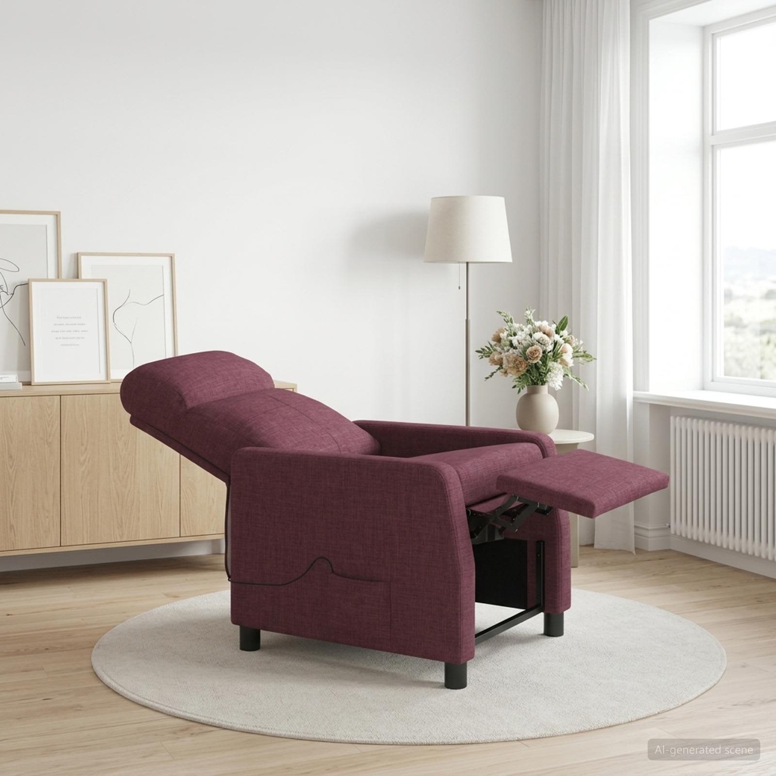 vidaXL Massage Relaxsessel Lila Stoff