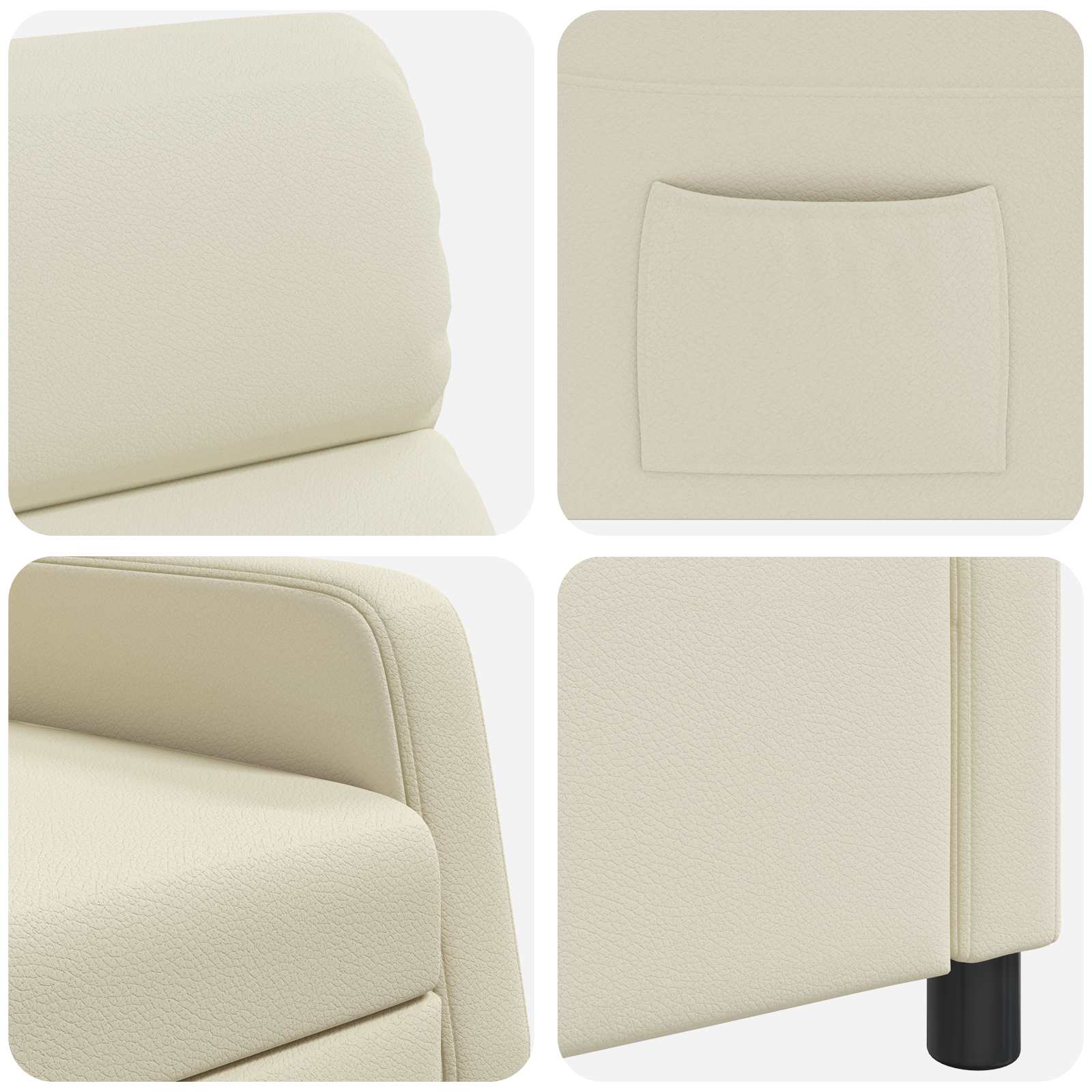 vidaXL Relaxfauteuil Crèmekleurig Kunstleer
