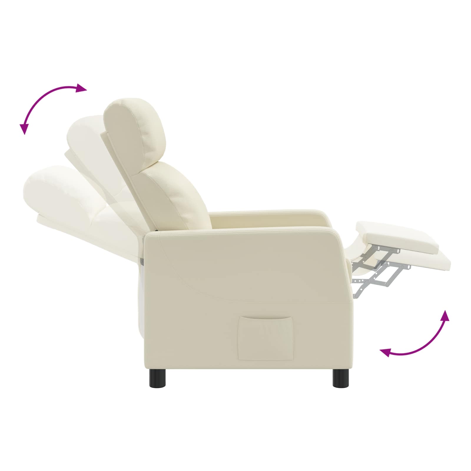 vidaXL Relaxfauteuil Crèmekleurig Kunstleer