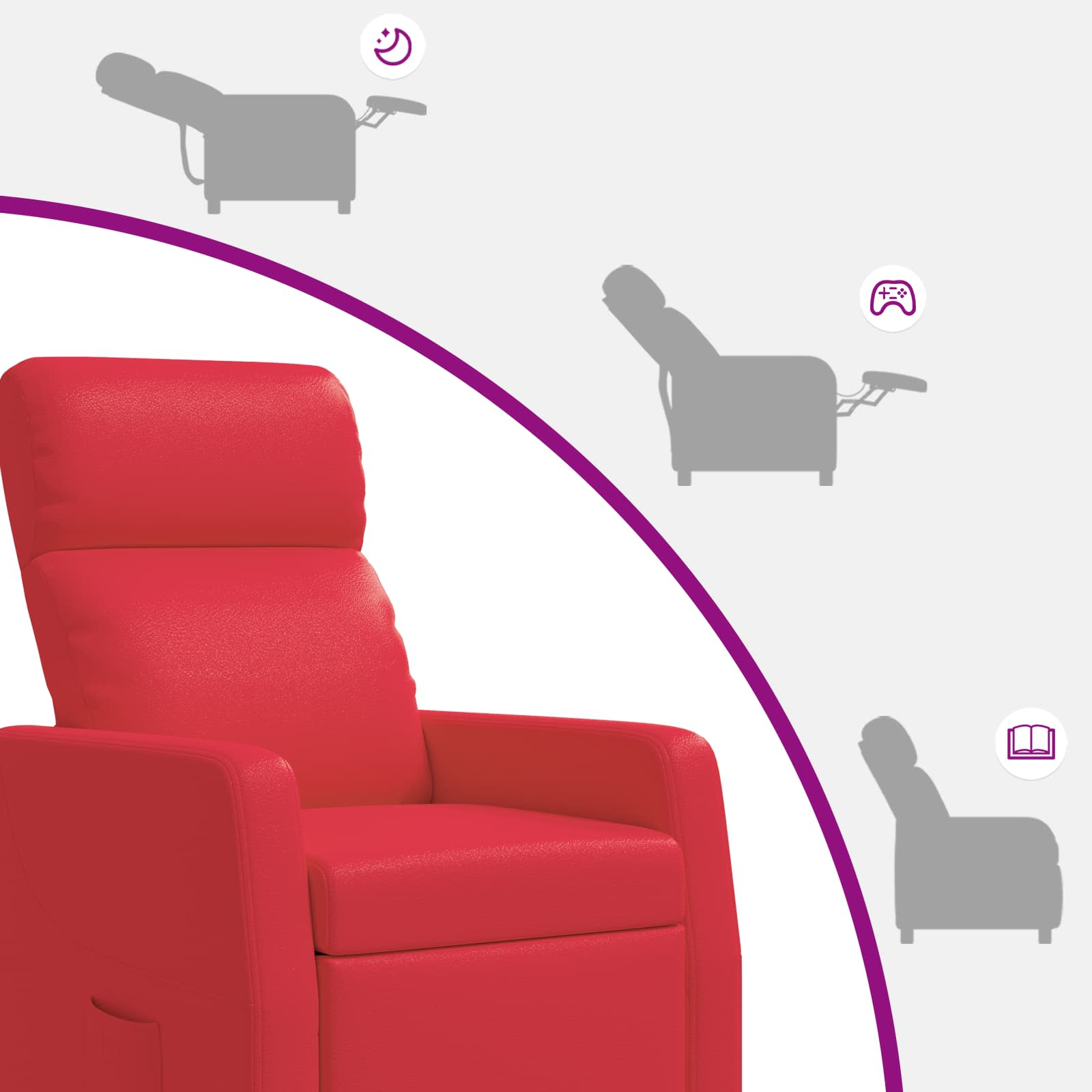 vidaXL Relaxfauteuil Rood Kunstleer