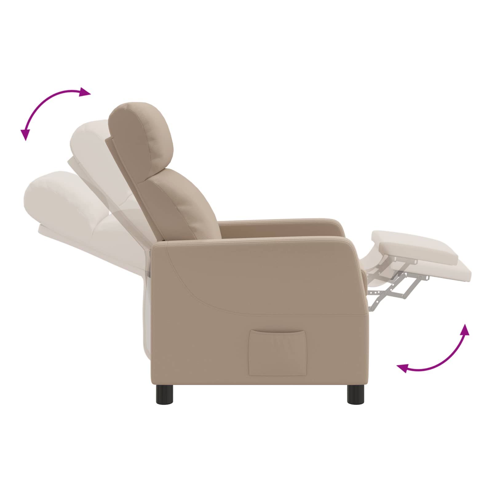 Relaxfauteuil Cappuccino Kunstleer - Afbeelding 5