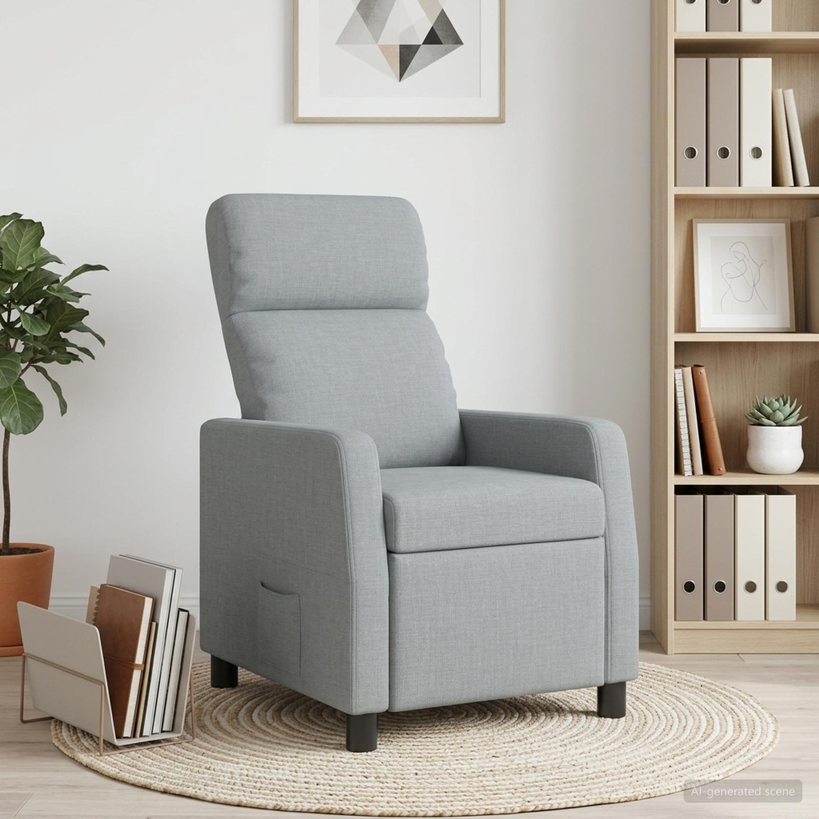 Recliner Ljusgrå Tyg