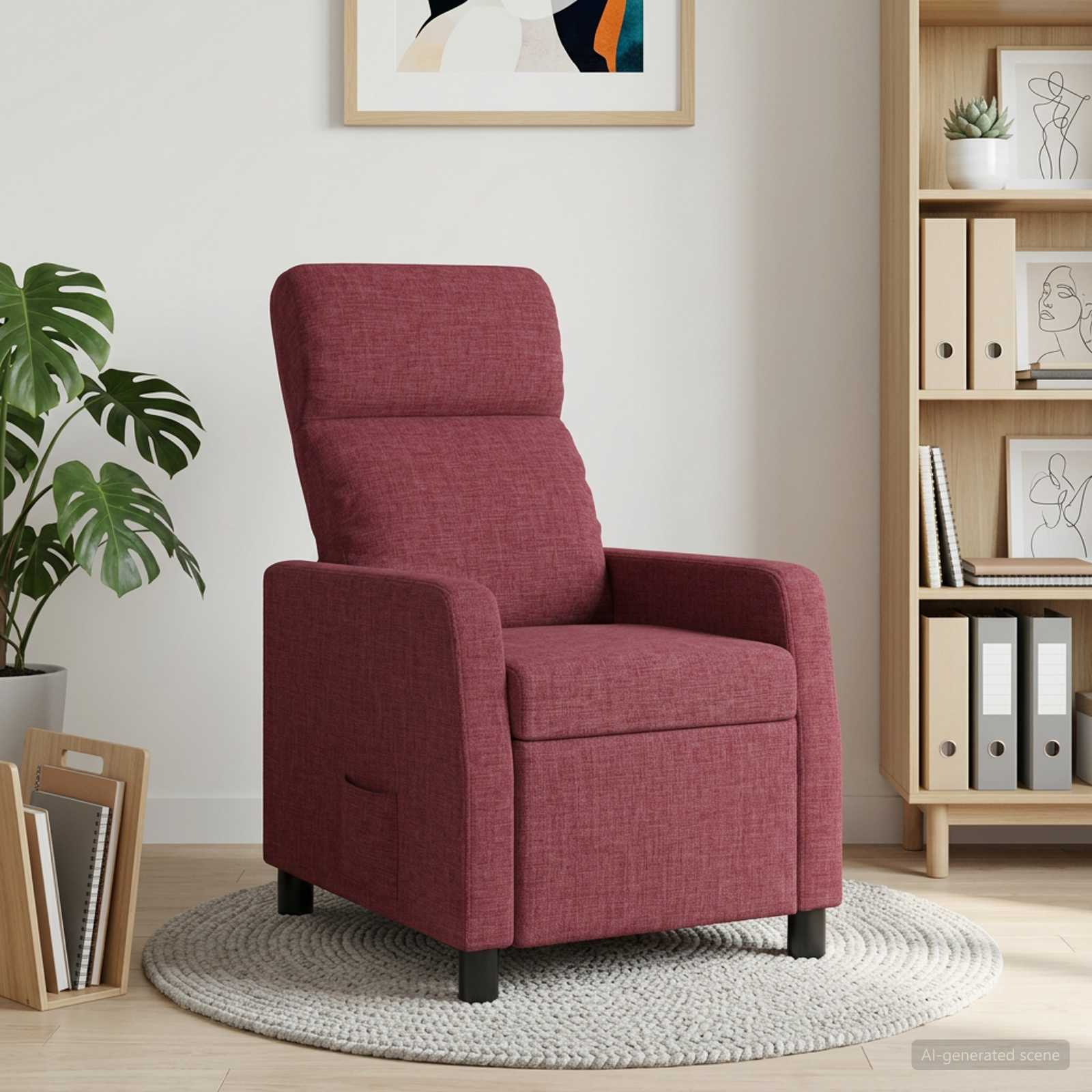 Recliner Vinröd Tyg
