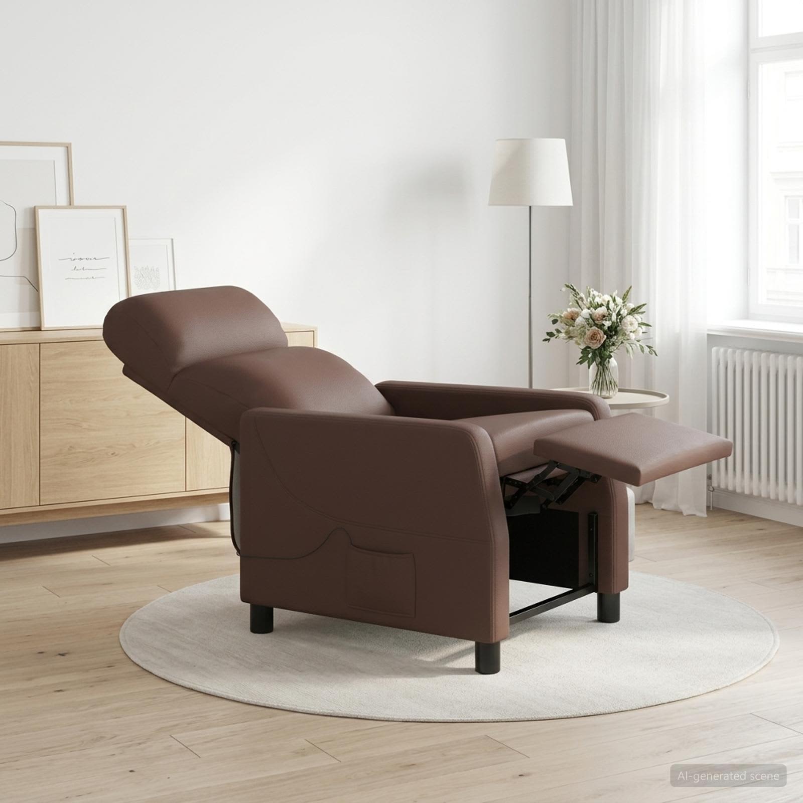 Massagefåtölj Brun Konstläder