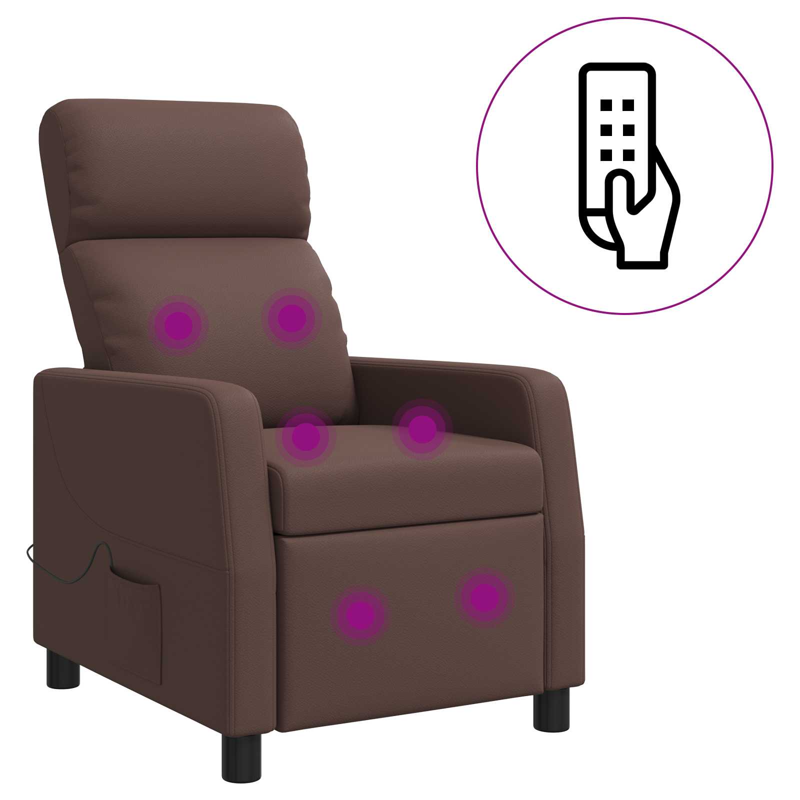 vidaXL Massage Recliner Bruin Kunstleer