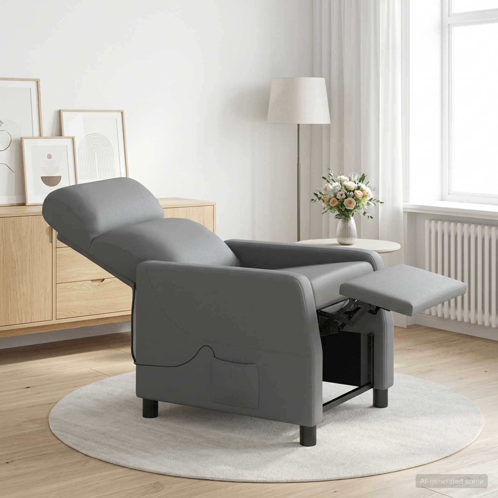 Massagefåtölj Grå Konstläder