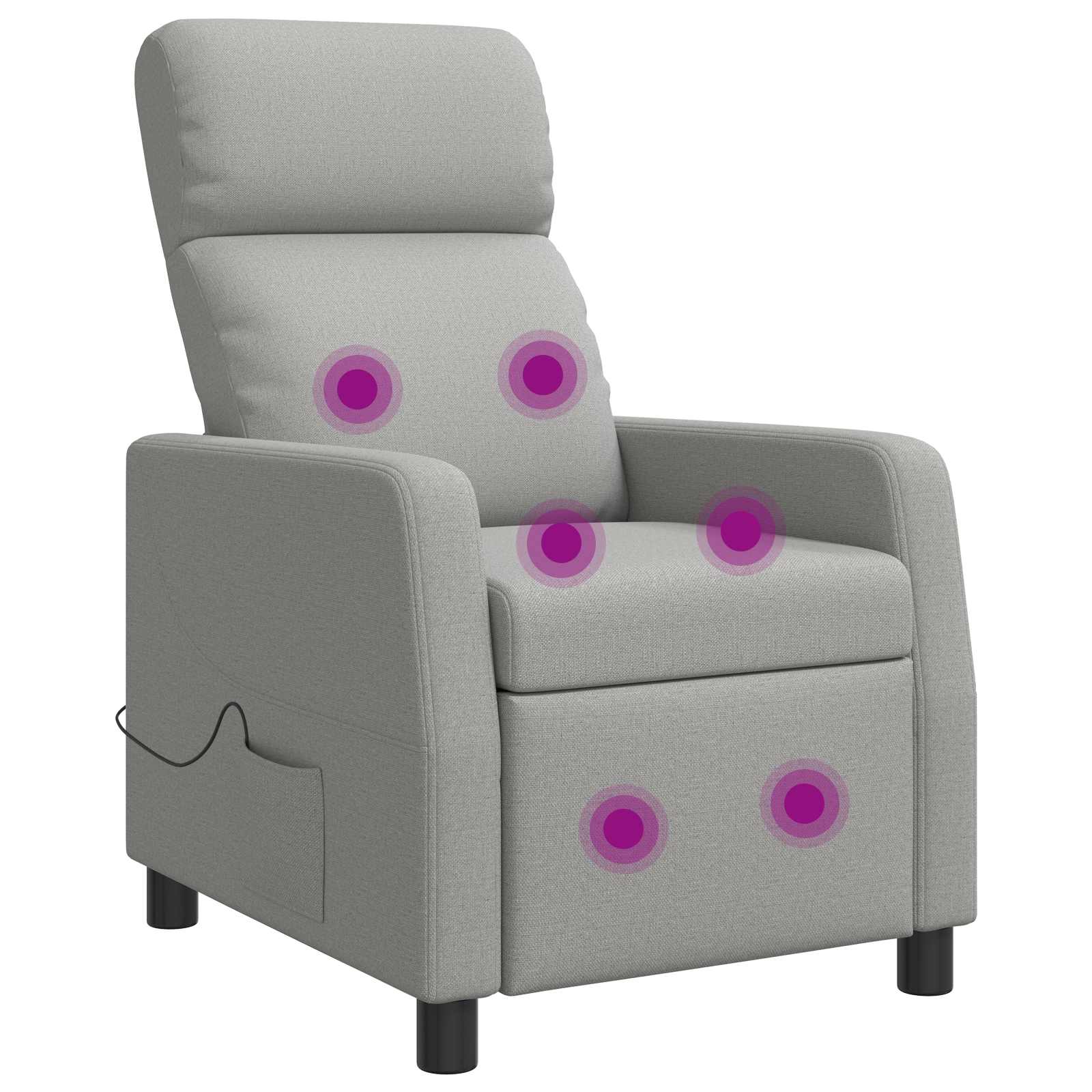 vidaXL Masirni ležalnik Oblačno siva Blago