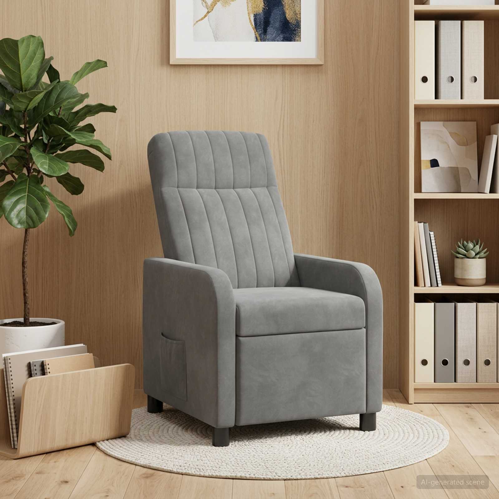 vidaXL Recliner Mørkegrå Velour (V)