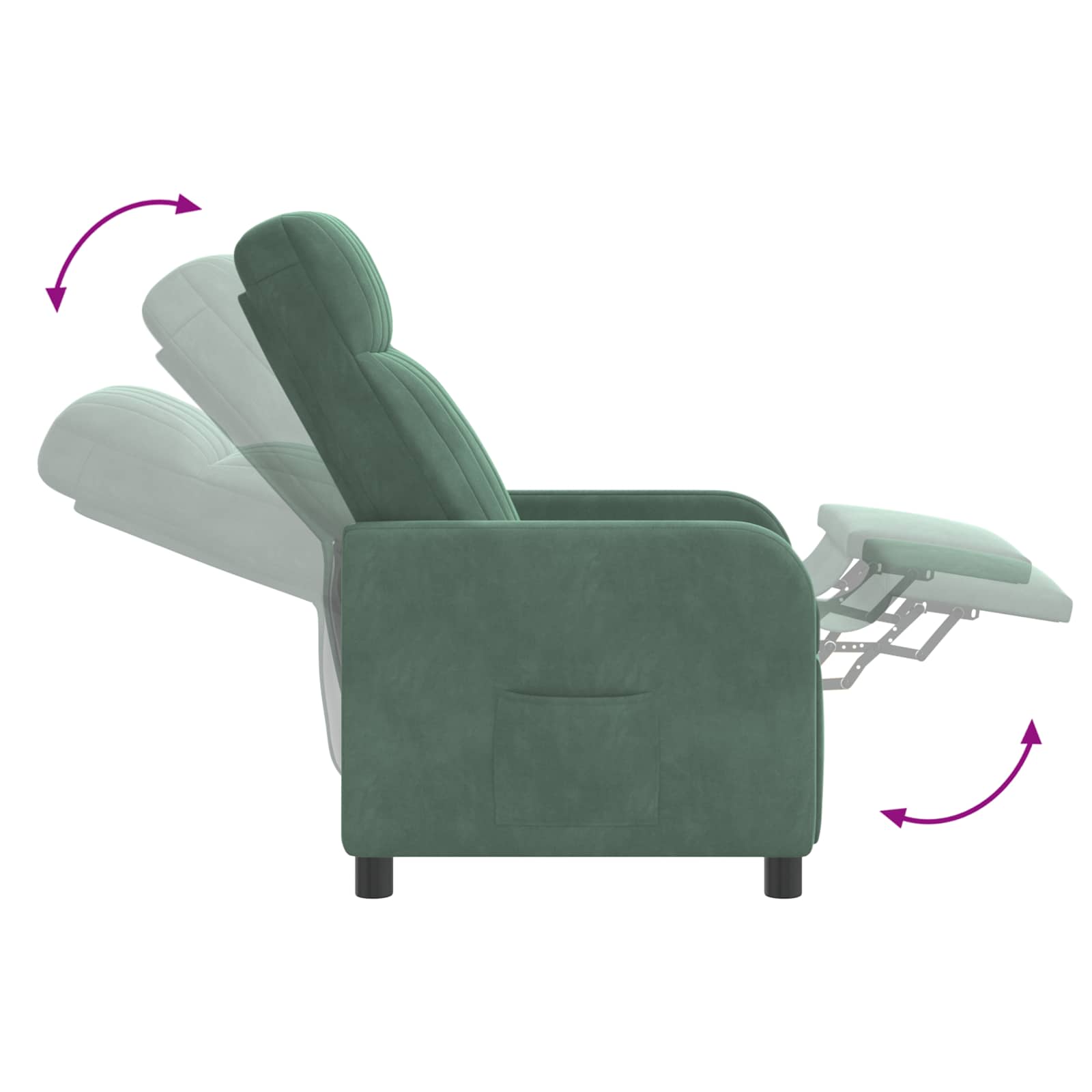 vidaXL Relaxfauteuil Zeegroen fluweel