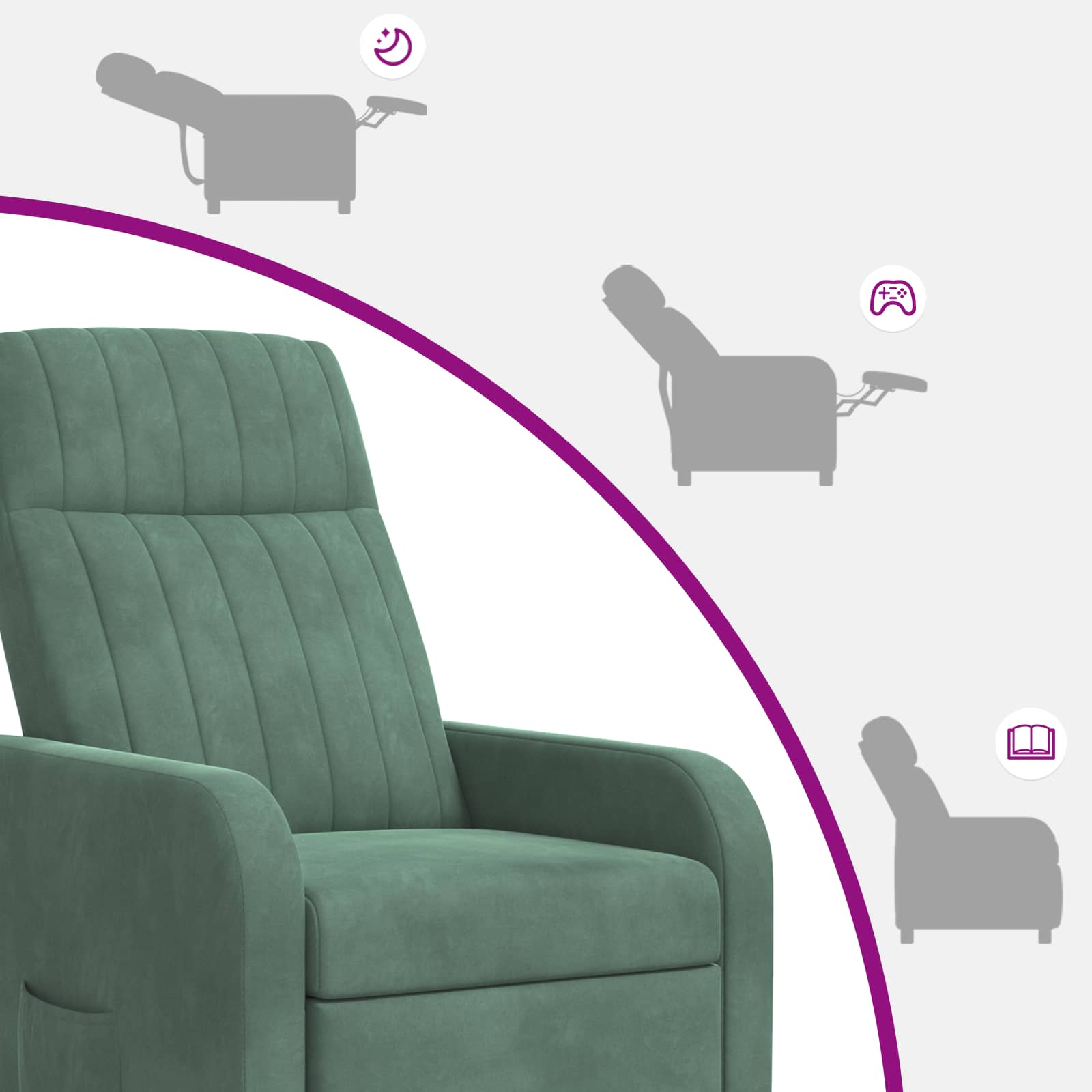 vidaXL Relaxfauteuil Zeegroen fluweel