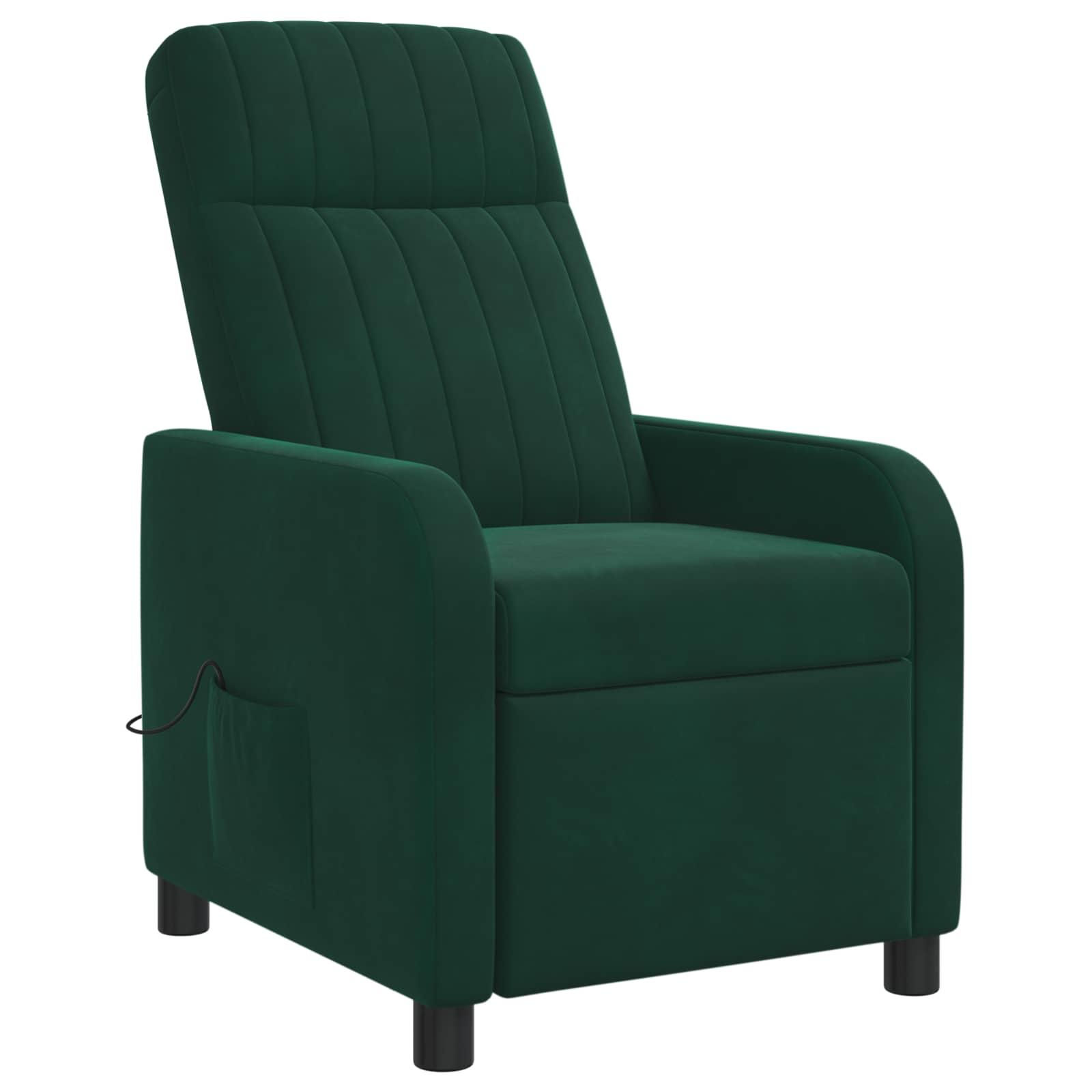 vidaXL Massage Recliner Donkergroen fluweel