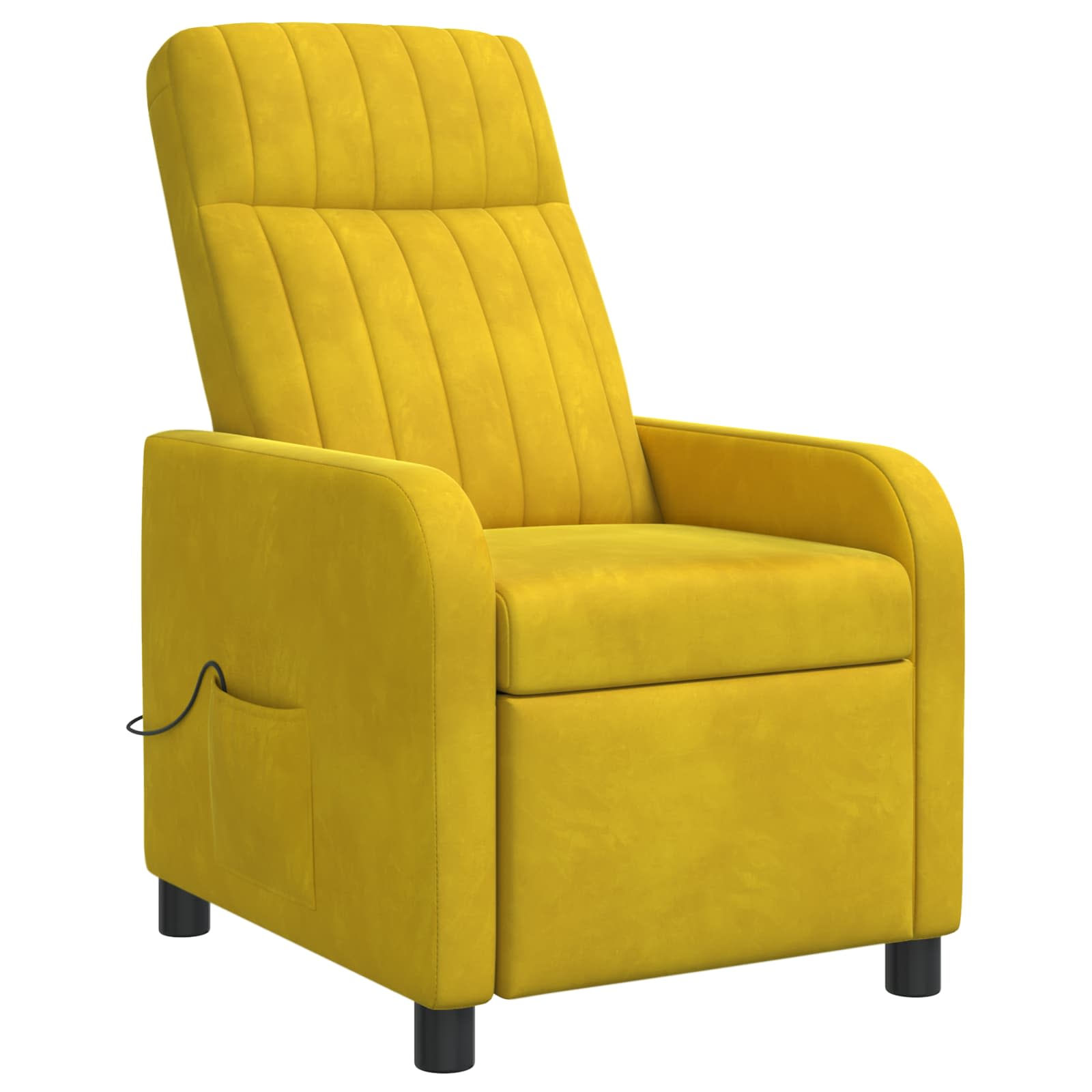 vidaXL Massage Recliner Geel fluweel