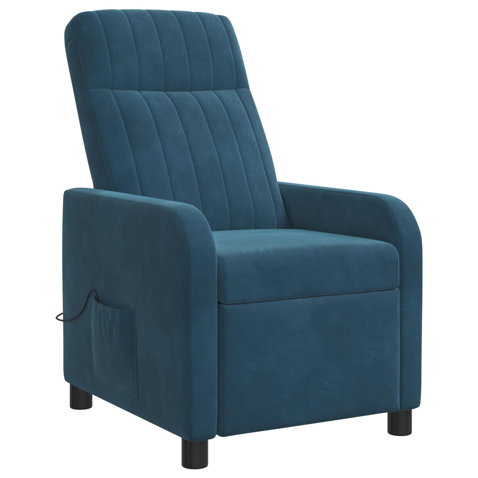 vidaXL Massage Recliner Blauw fluweel