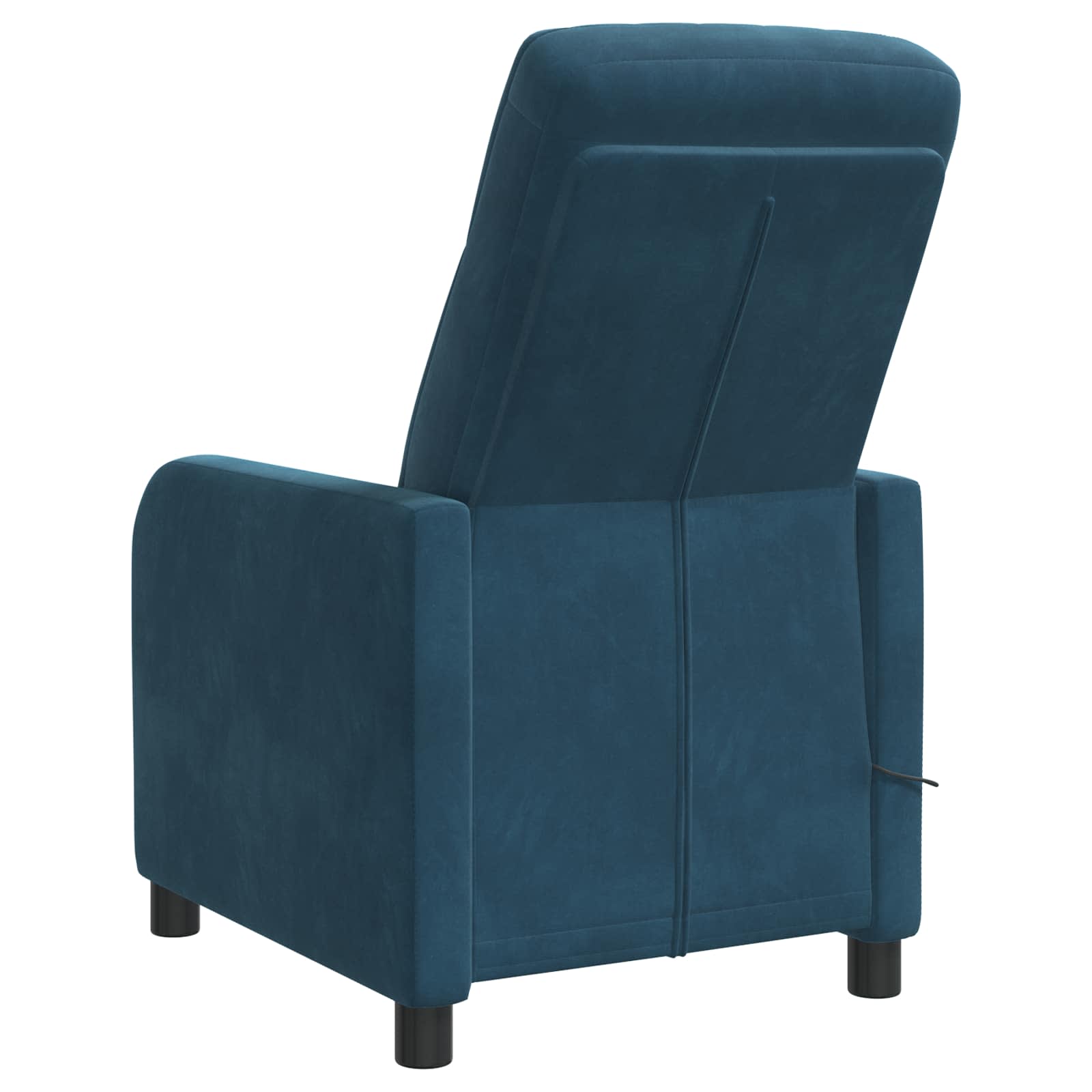 vidaXL Massage Recliner Blauw fluweel
