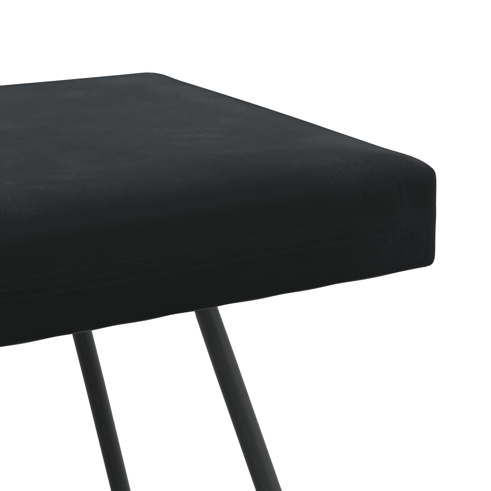 παγκάκι Μαύρο 80 x 40 x 45 εκ. Βελούδο - Image 6