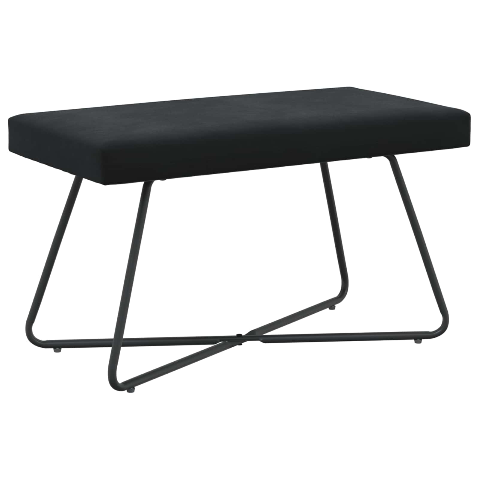 vidaXL bancă Simplu Negru 80 x 40 x 45 cm Catifea
