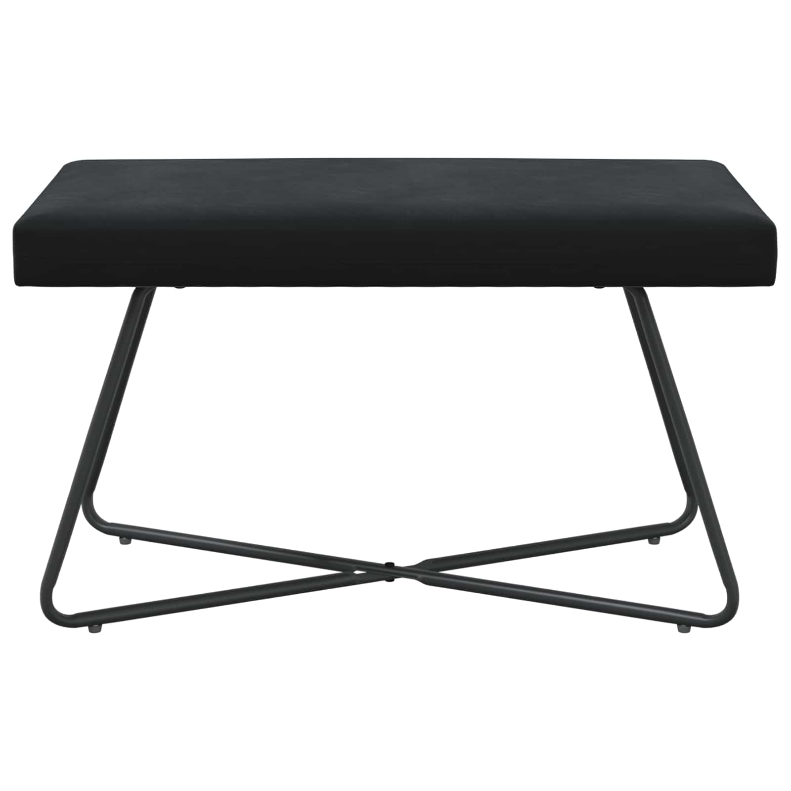 παγκάκι Μαύρο 80 x 40 x 45 εκ. Βελούδο - Image 5