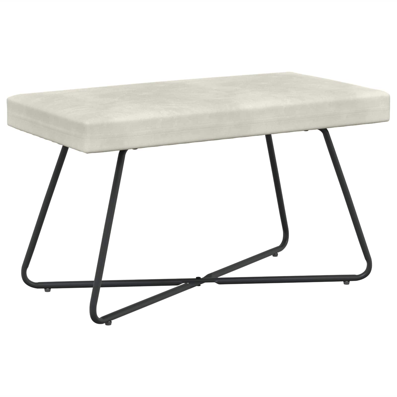 vidaXL bancă Simplu Crem 80 x 40 x 45 cm Catifea