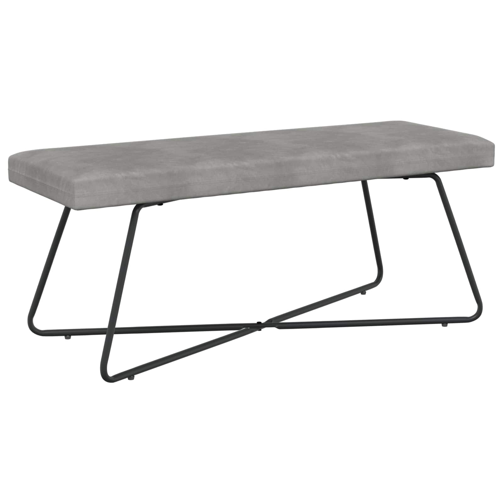 vidaXL bancă Simplu Gri deschis 110 x 40 x 45 cm Catifea