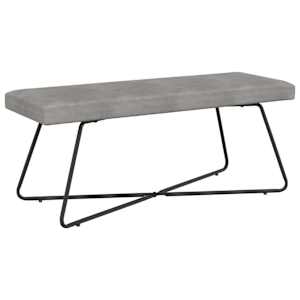 lavice Jednobarevný Světle šedá 110 x 40 x 45 cm Samet - obrázek 2