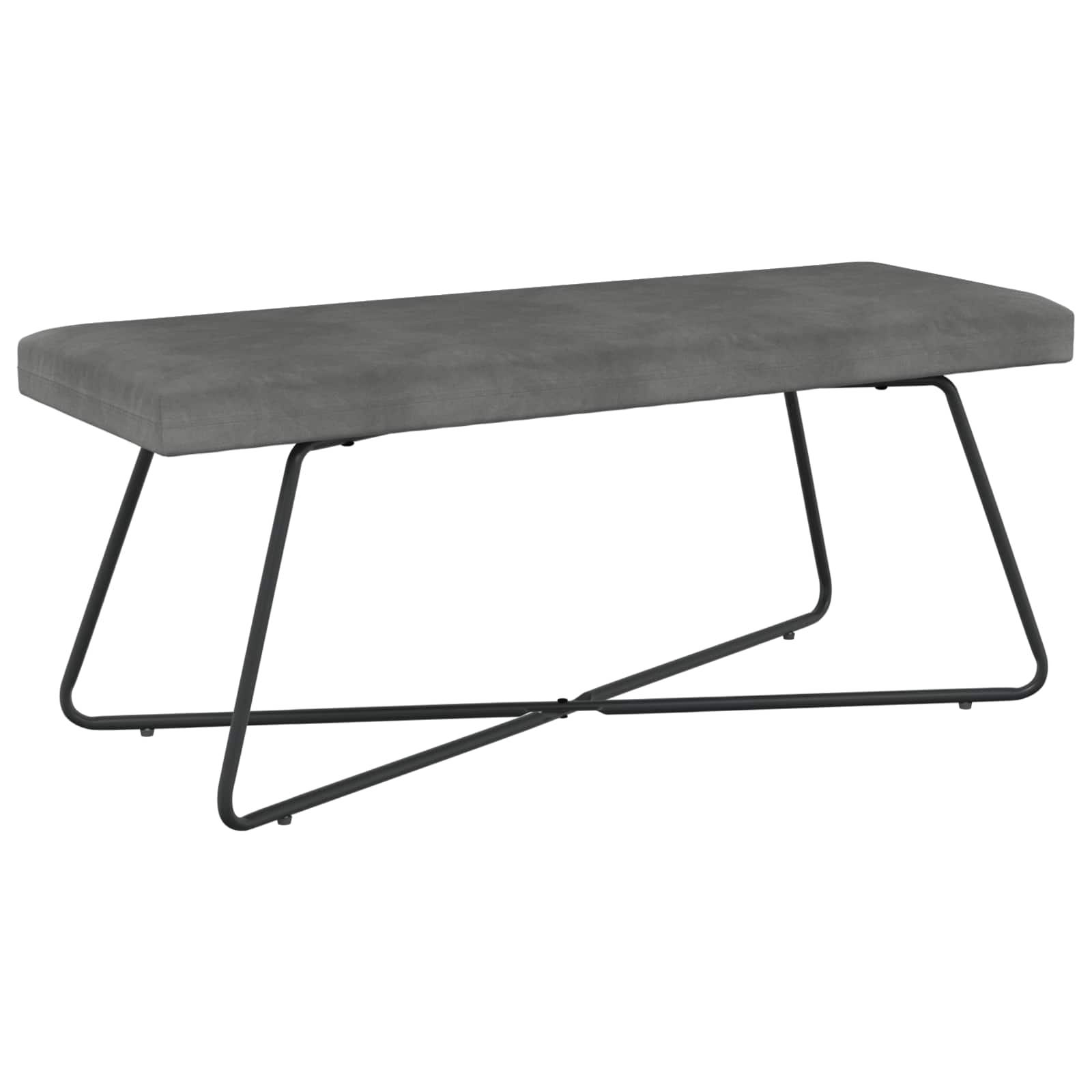 vidaXL bancă Simplu Gri închis 110 x 40 x 45 cm Catifea