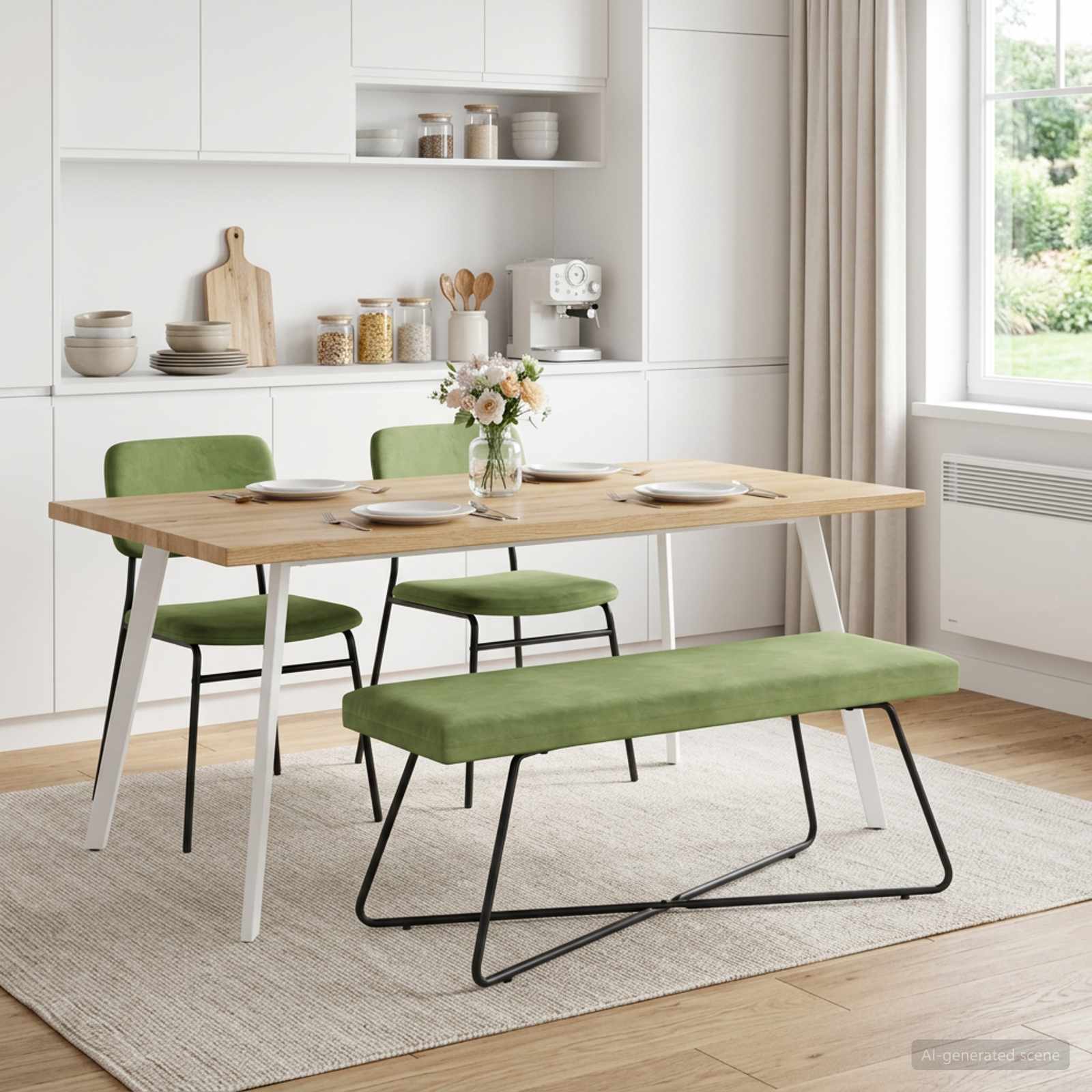 vidaXL bancă Verde deschis 110 x 40 x 45 cm Catifea