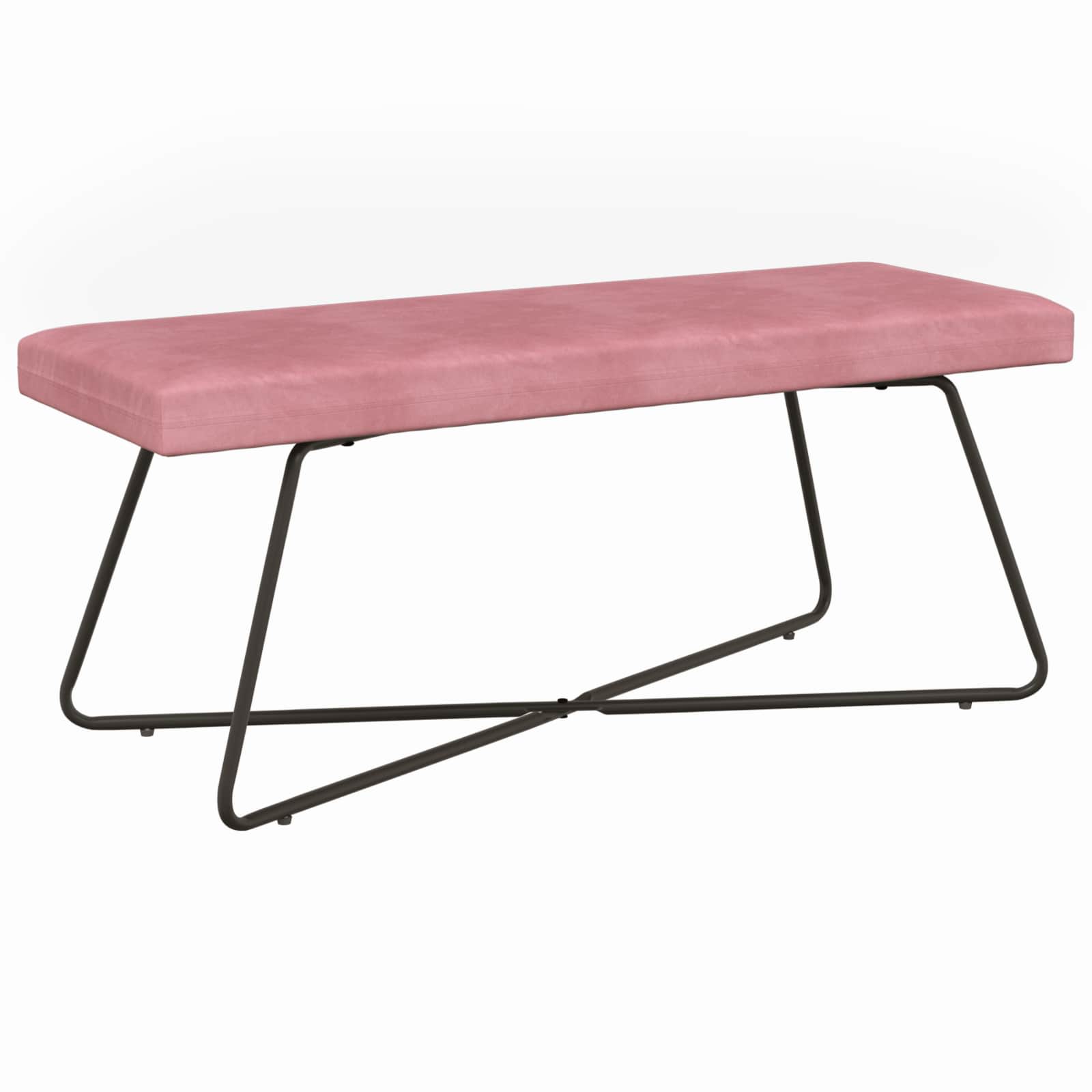 vidaXL bancă Simplu Roz 110 x 40 x 45 cm Catifea