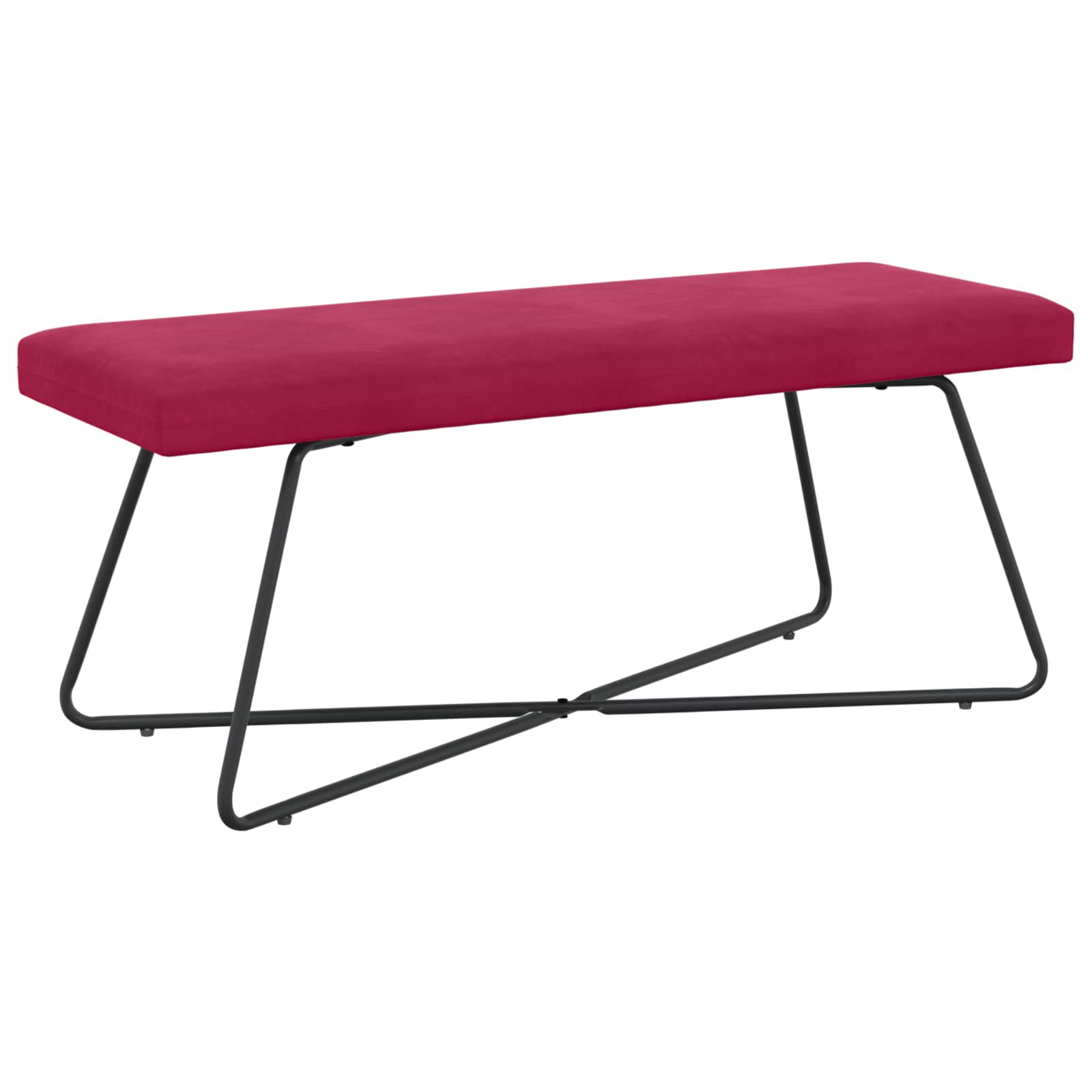 vidaXL bancă Simplu Roșu Vin 110 x 40 x 45 cm Catifea