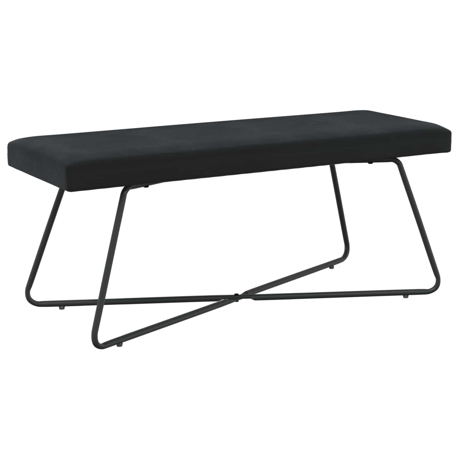 vidaXL bancă Simplu Negru 110 x 40 x 45 cm Catifea