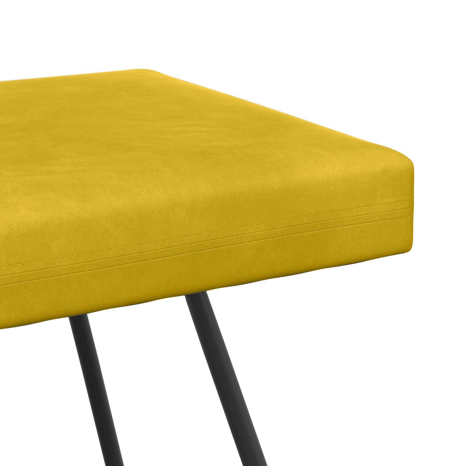 παγκάκι Κίτρινο 110 x 40 x 45 cm Βελούδο - Image 6