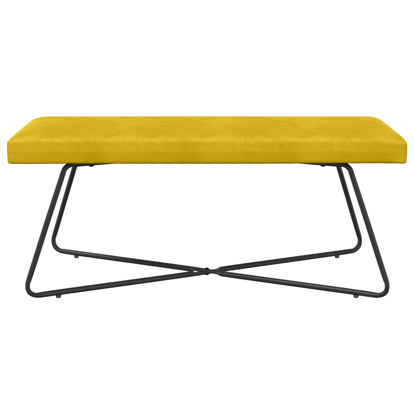 παγκάκι Κίτρινο 110 x 40 x 45 cm Βελούδο - Image 5