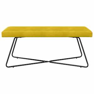 lavice Jednobarevný Žlutá 110 x 40 x 45 cm Samet - obrázek 5