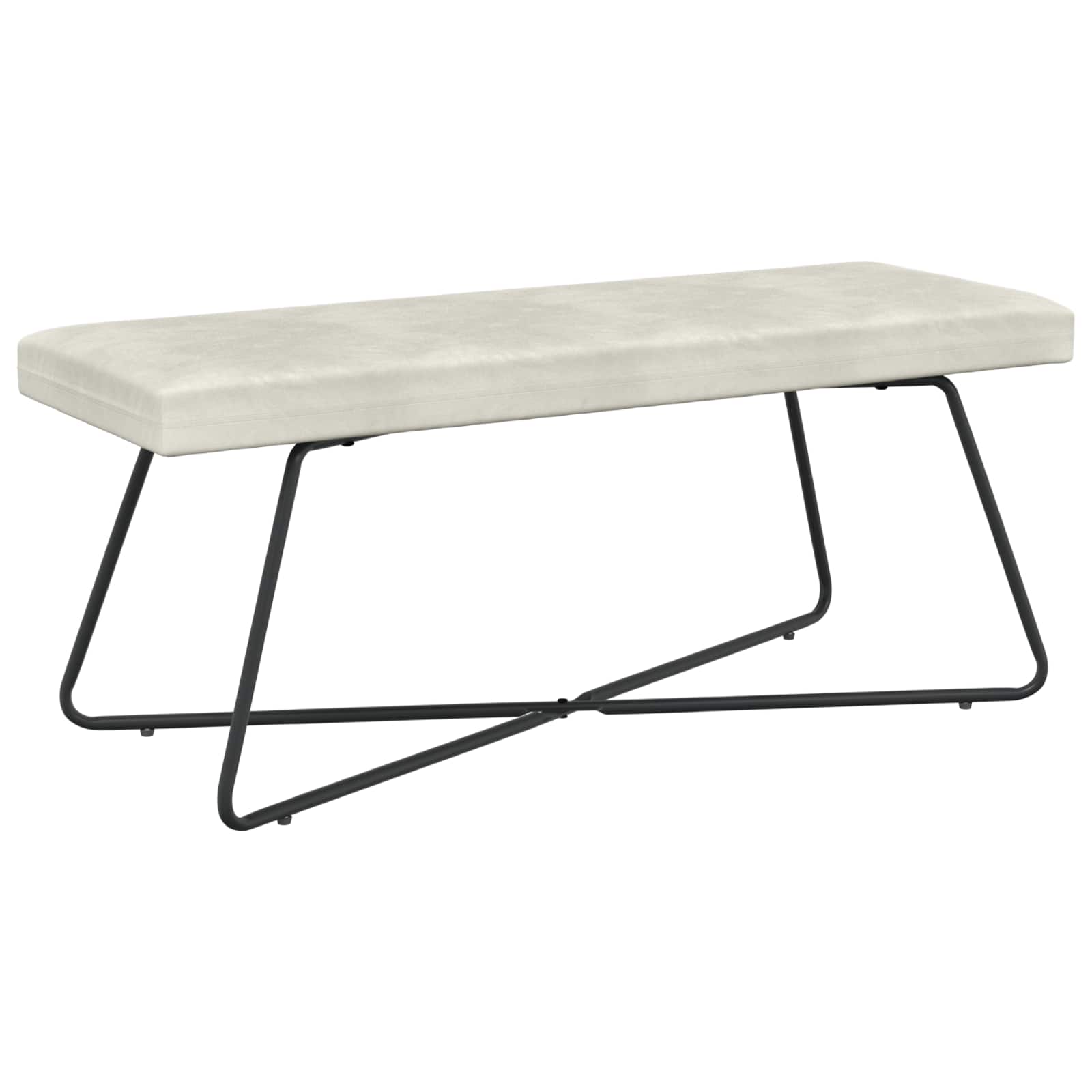 vidaXL bancă Simplu Crem 110 x 40 x 45 cm Catifea