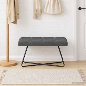 Lavice s knoflíkovým prošíváním Tmavě šedá 80 x 40 x 46 cm - obrázek 1