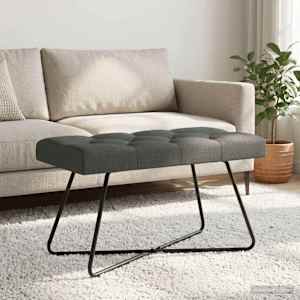 Lavice s knoflíkovým prošíváním Tmavě šedá 80 x 40 x 46 cm - obrázek 3