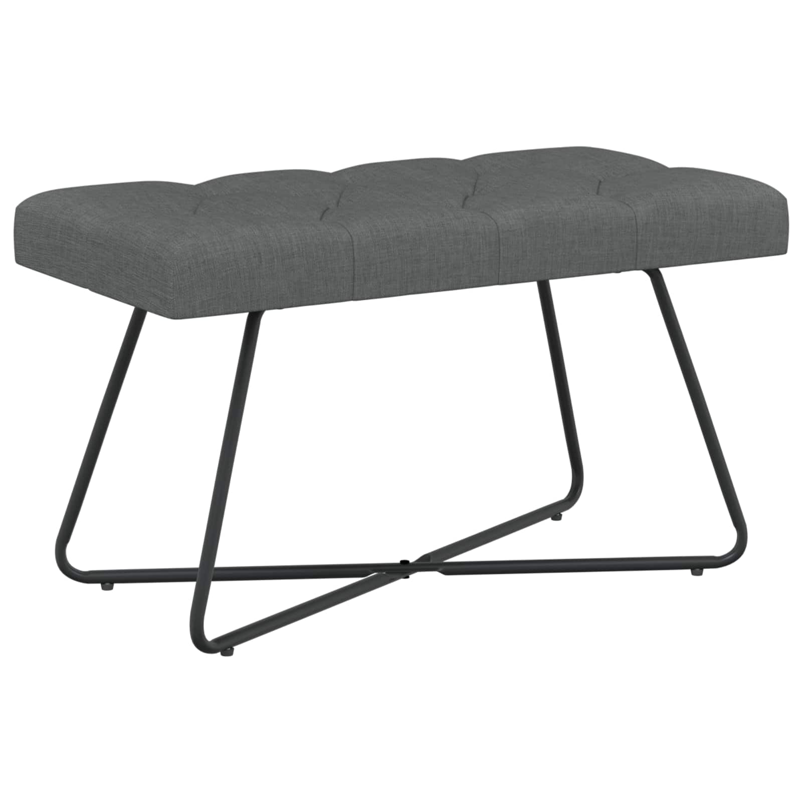 vidaXL Bancă cu butoane capitonate Gri închis 80 x 40 x 46 cm Țesătură