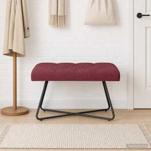 Lavice s knoflíkovým prošíváním Víno Červené 80 x 40 x 46 cm - obrázek 3