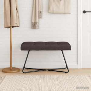 Lavice s knoflíkovým prošíváním Tmavě hnědá 80 x 40 x 46 cm - obrázek 1