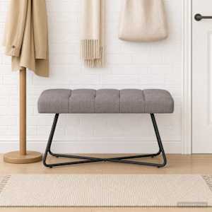 Lavice s knoflíkovým prošíváním Taupe 80 x 40 x 46 cm Textil - obrázek 4