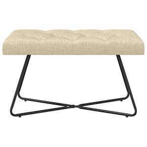 Lavice s knoflíkovým prošíváním Krémová 80 x 40 x 46 cm Textil - obrázek 5