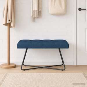 Lavice s knoflíkovým prošíváním Modrá 80 x 40 x 46 cm Textil - obrázek 4